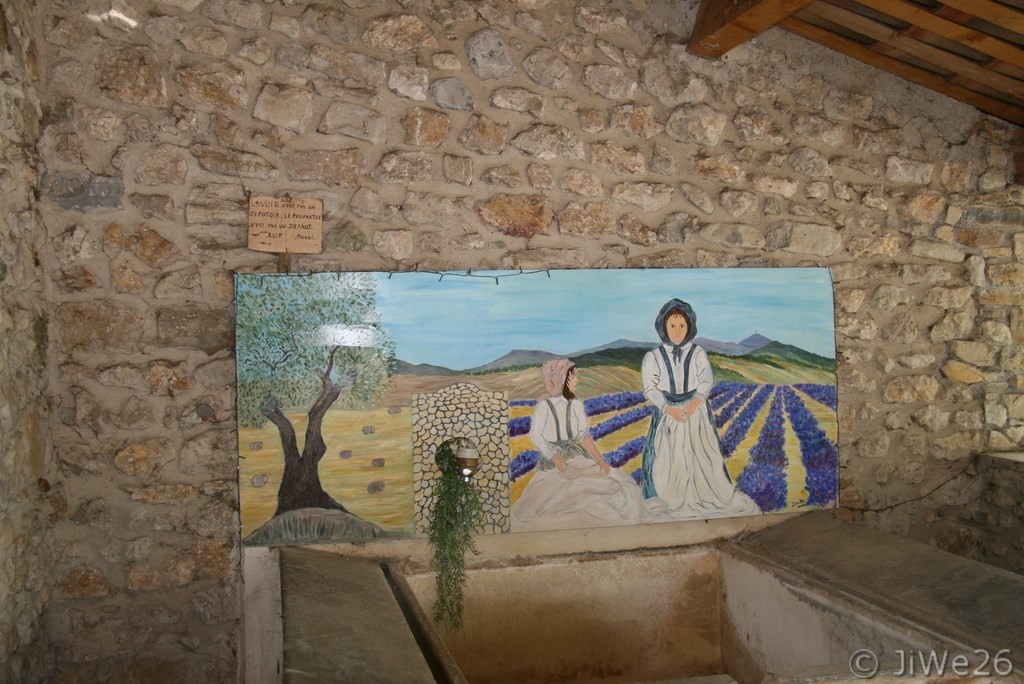 Détail de la fresque du lavoir