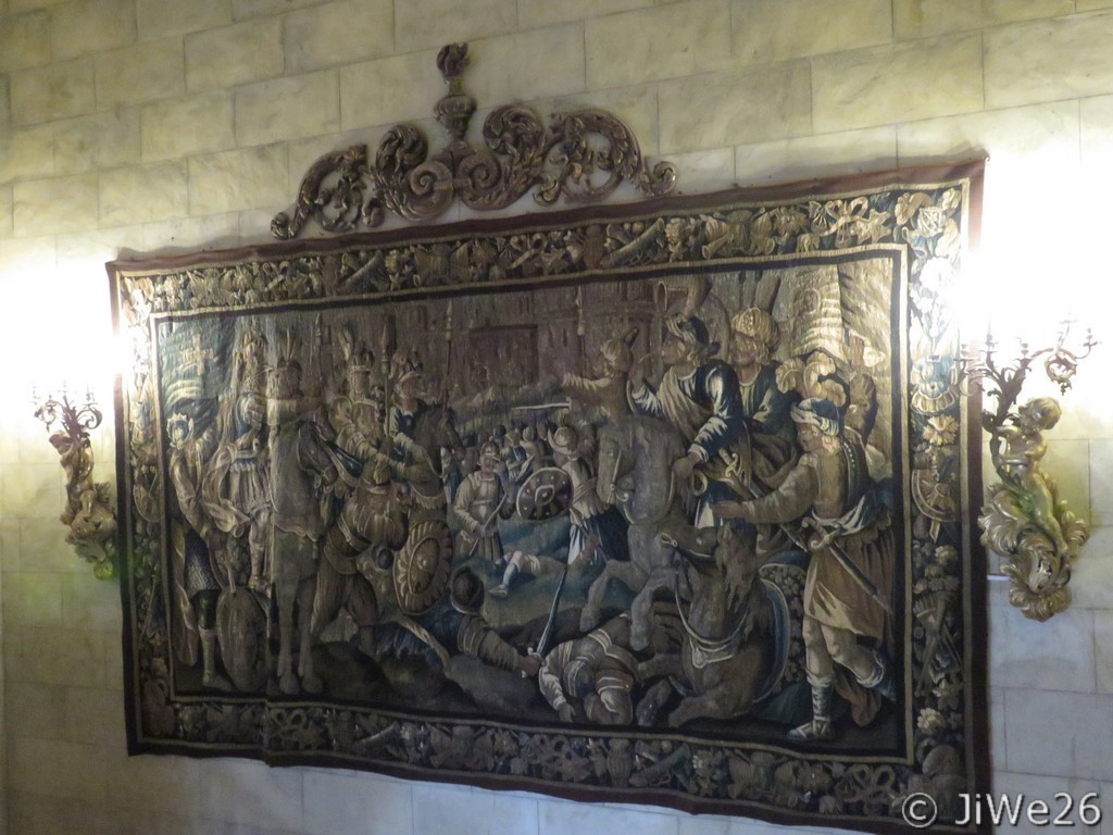 Tapisserie en laine et soie représentant "Le siège de Jérusalem" (d'après des estampes de Antonio Tempesta)