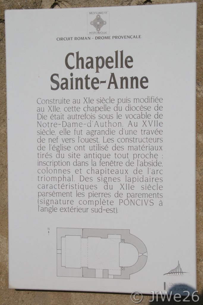 Le Pègue_Panneau didactique de la chapelle Sainte-Anne
