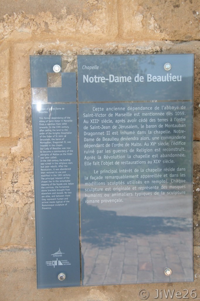 Plaquette d'information sur la chapelle N-D du Beaulieu