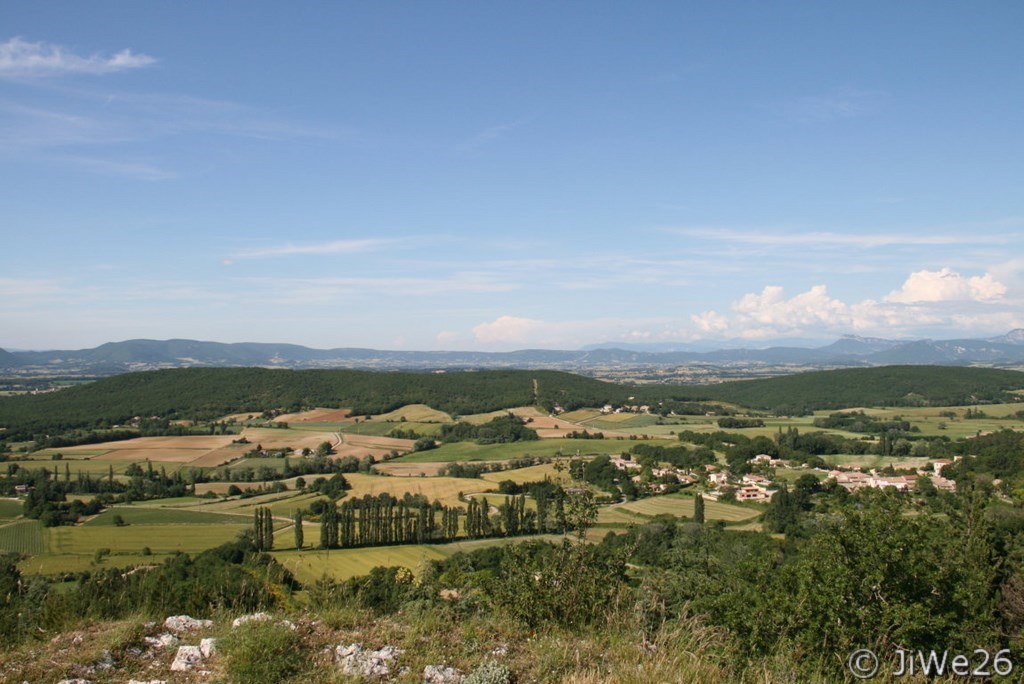 Panorama sur le village de Rochefort vu depuis le sommet de la "motte castrale"