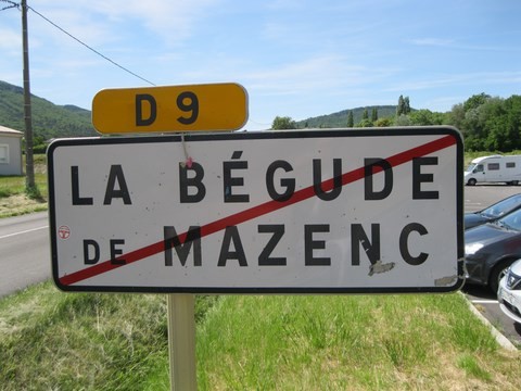 Panneau de sortie de La Bégude de Mazenc