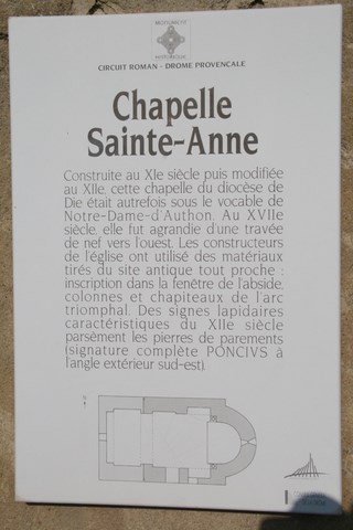 Le Pègue_Panneau didactique de la chapelle Sainte-Anne