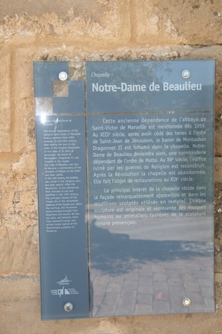 Plaquette d'information sur la chapelle N-D du Beaulieu
