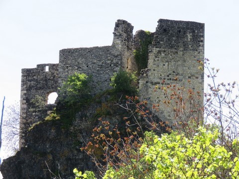 Les ruines du château dominant la vallée du Rhône